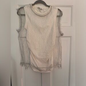 Sunday sale!!!! NWOT Topshop silver sparkle white tank size 4-6